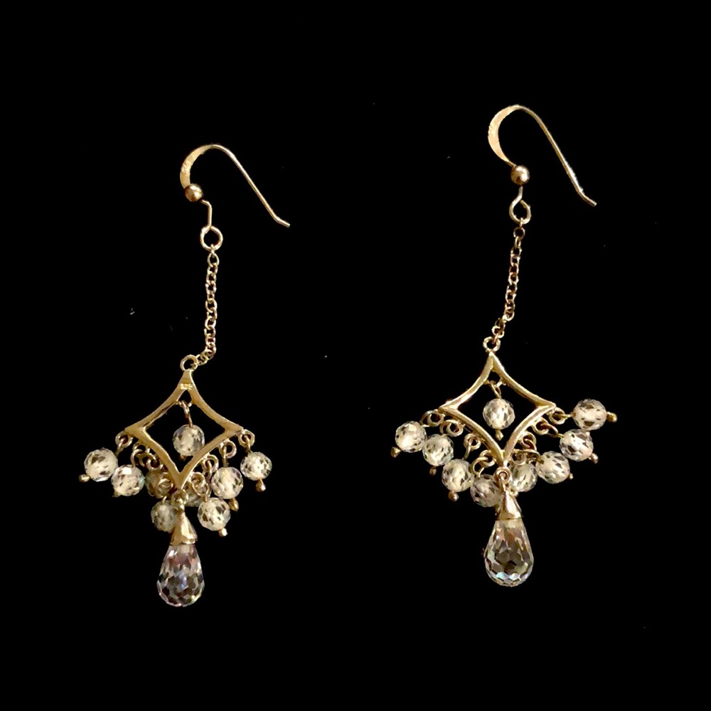 Sterling silver chandelier earring with crystals